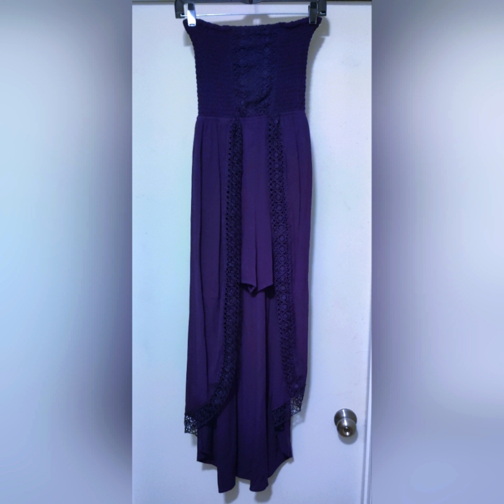 Navy Blue Sleeveless Maxi Romper Sundress